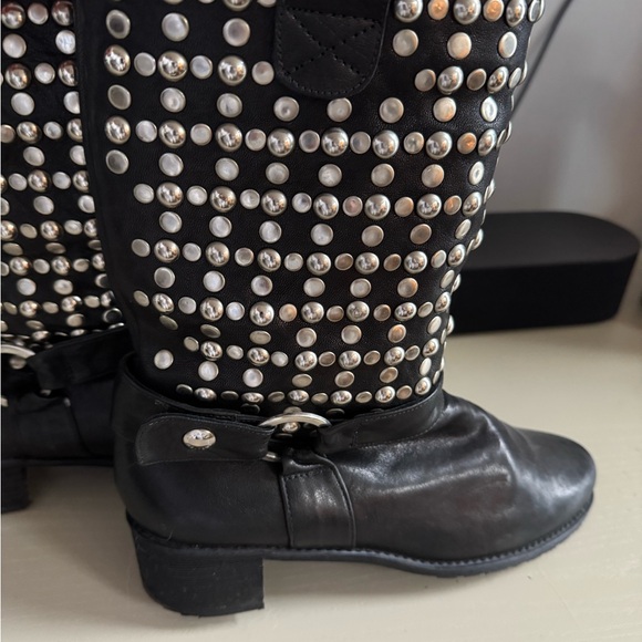 Stuart Weitzmann studded biker boots - Picture 3 of 9